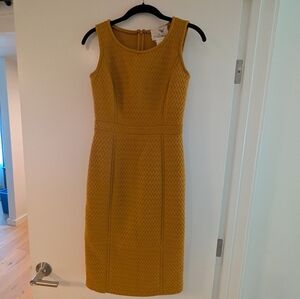 Classy Mustard Sleeveless Sheath Dress